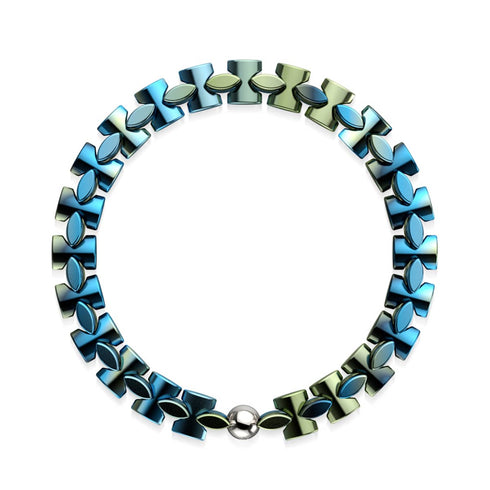Blauer Smaragd | Monroe Links | Sanduhr-Armband